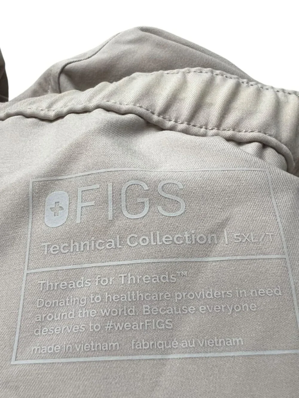 Figs Scrub pants Pisco Basic mens 5XLT khaki beige drawstring long tall inseam